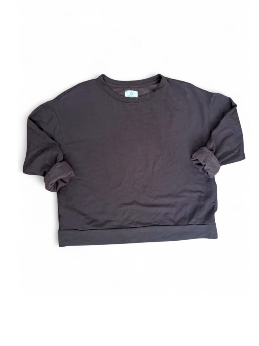 Offline by Aerie OTT Seamed Crewneck Sweatshirt Women Sz L Mauve Brown Oversized